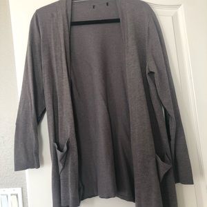 Gray Cardigan With Patches